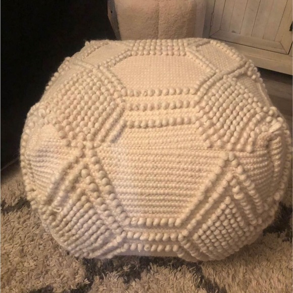 Gorgeous Stitched Ottoman Pouf - Picture 3 of 3